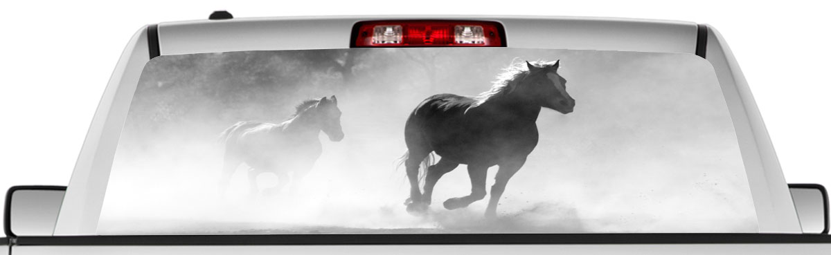 P24 Horse Horses Rear Window Tint Graphic Decal Wrap Back Pickup Graphics
